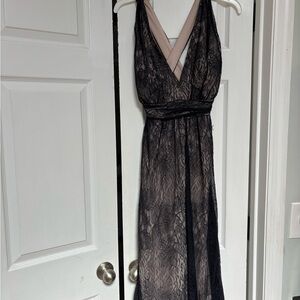 Donna Karan Black and Cream Lace Dress